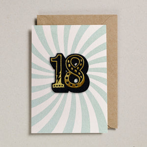 Iron on Big Number Greeting Card - 18