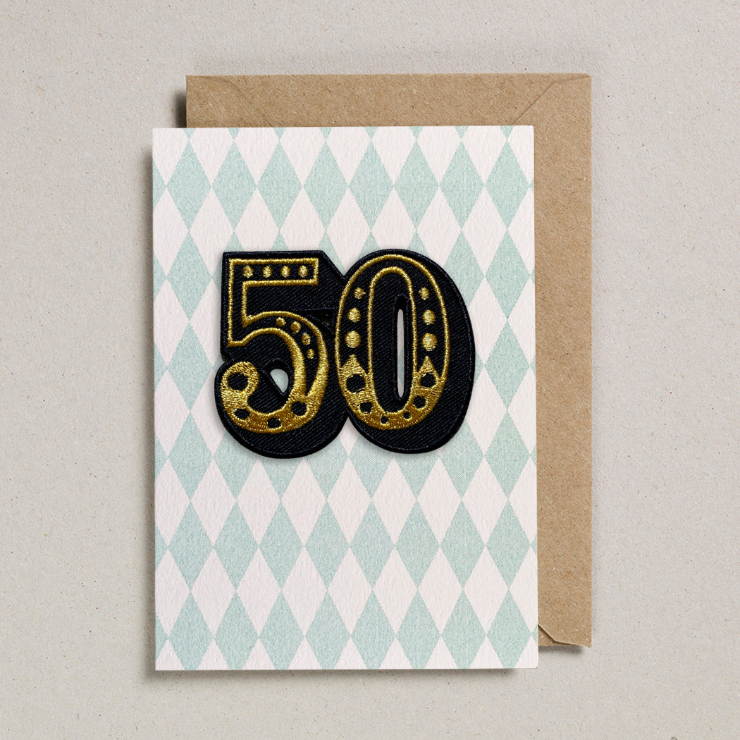 Iron on Big Number Greeting Card - 50