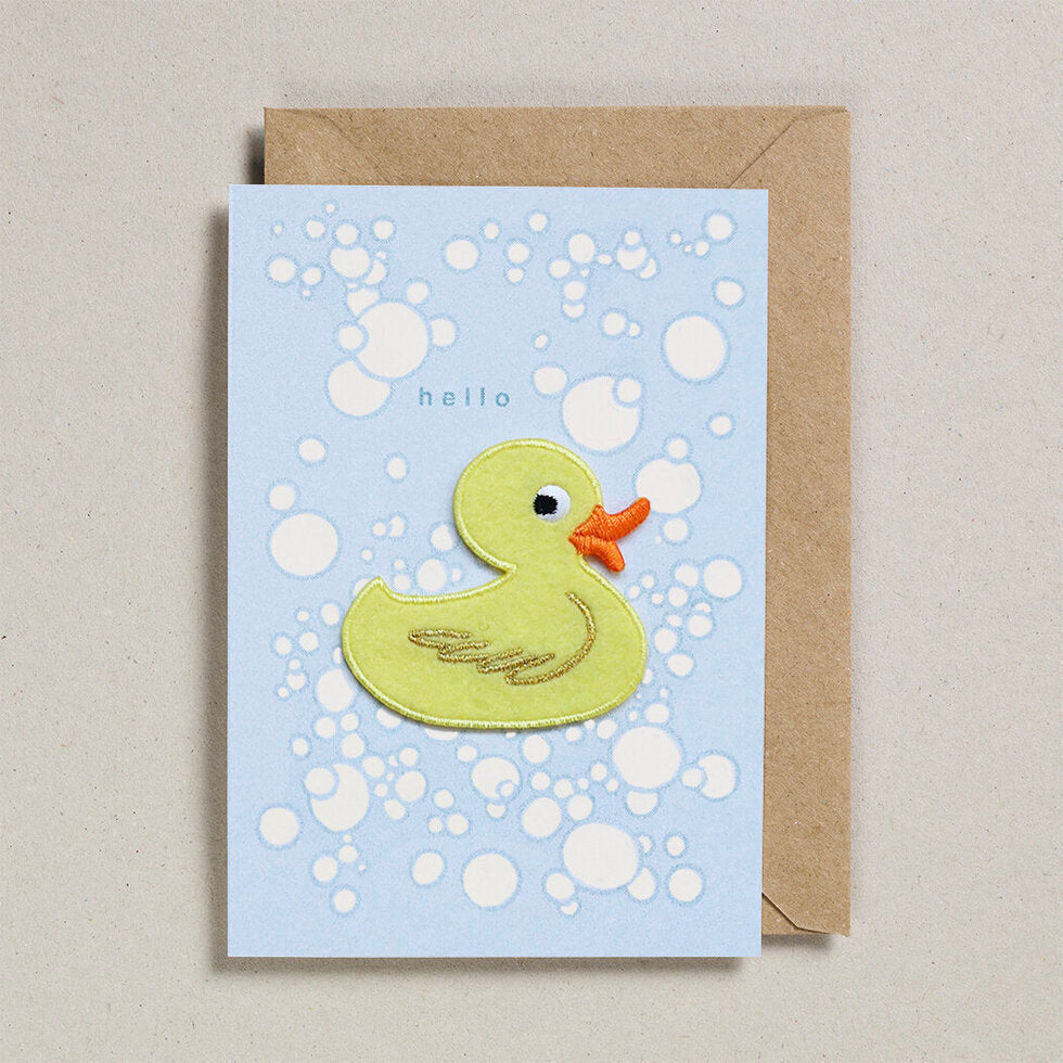 Rubber duck felt Iron On Patch New Baby Card