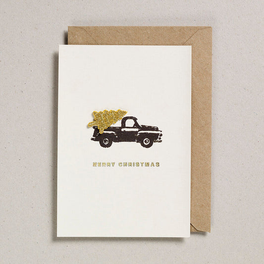 Iron on Christmas Charm Greeting card - Truck