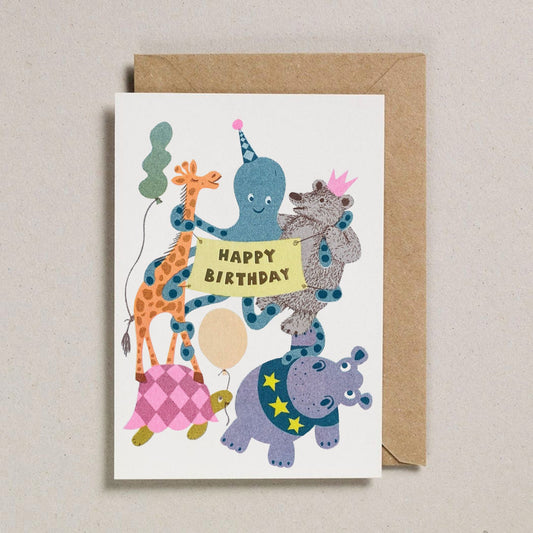 Kids Happy Birthday Card -Pets Party