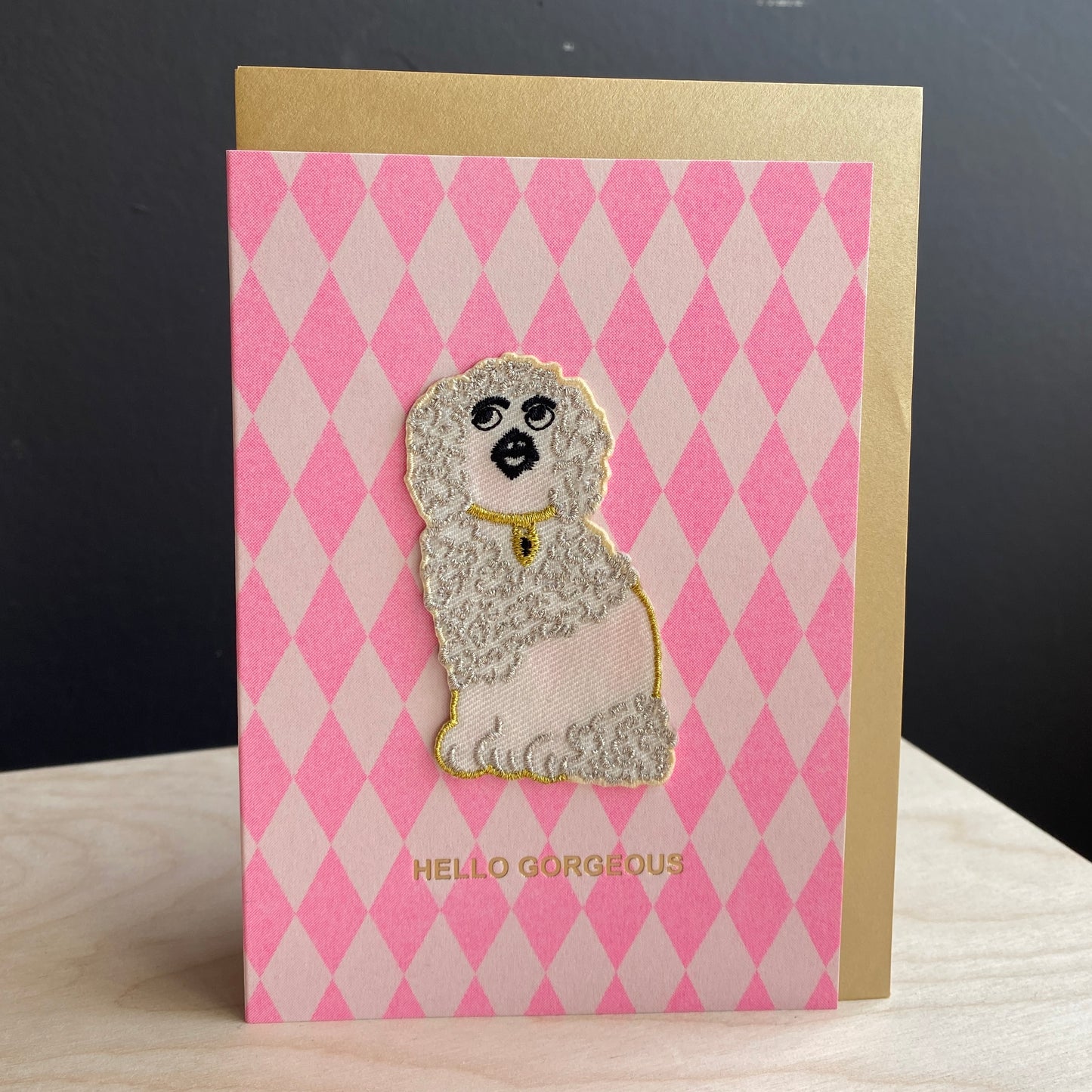 Iron on Patch Card - White Wally Dog