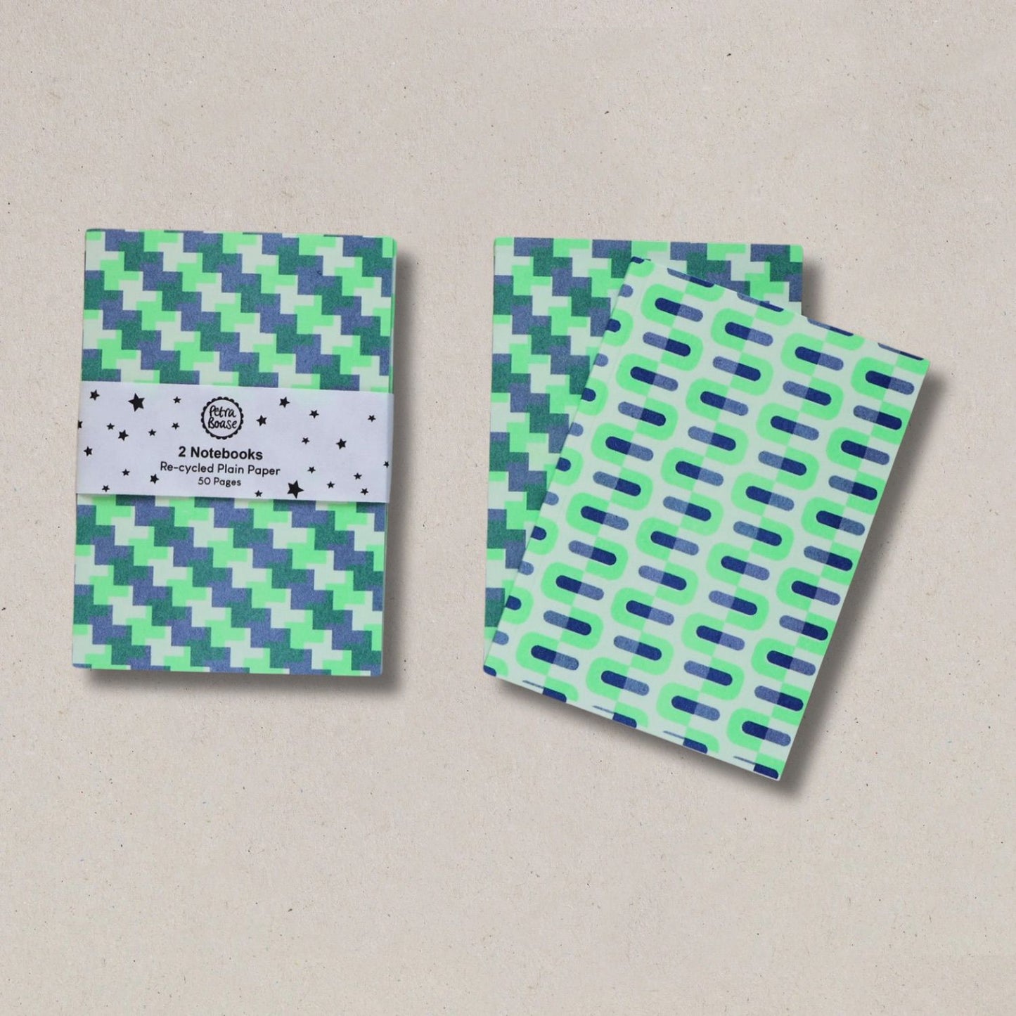 Set Of 2 Notebooks - Acid Green & Blue