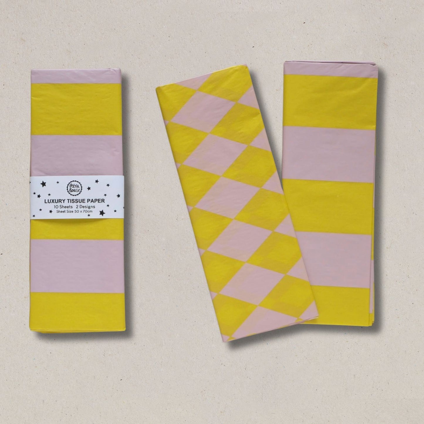 Luxury Tissue Paper - Acid Yellow/Dusty Lilac