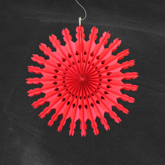 Paper Fan Decoration - Red