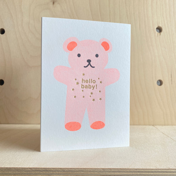 Bear Hello Baby - New Baby Greeting Card