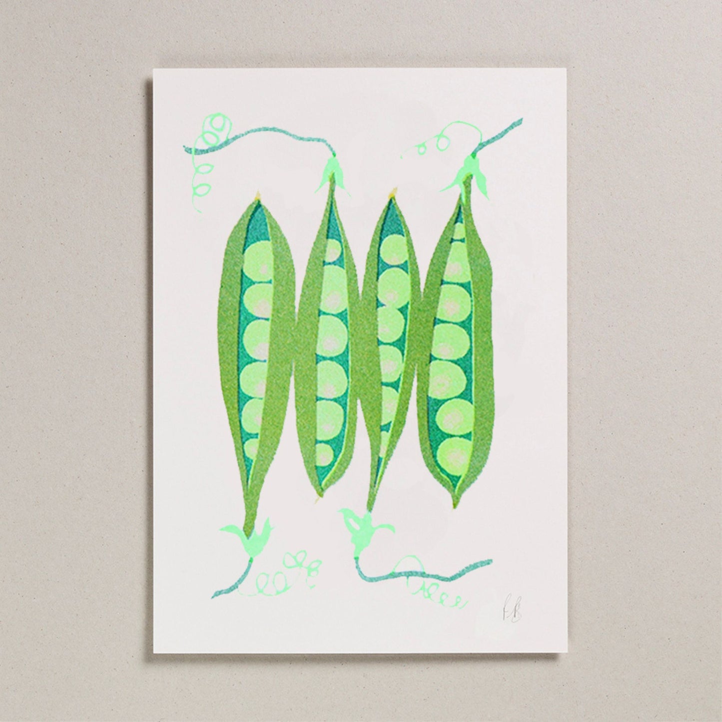 Peas Risograph Print A4