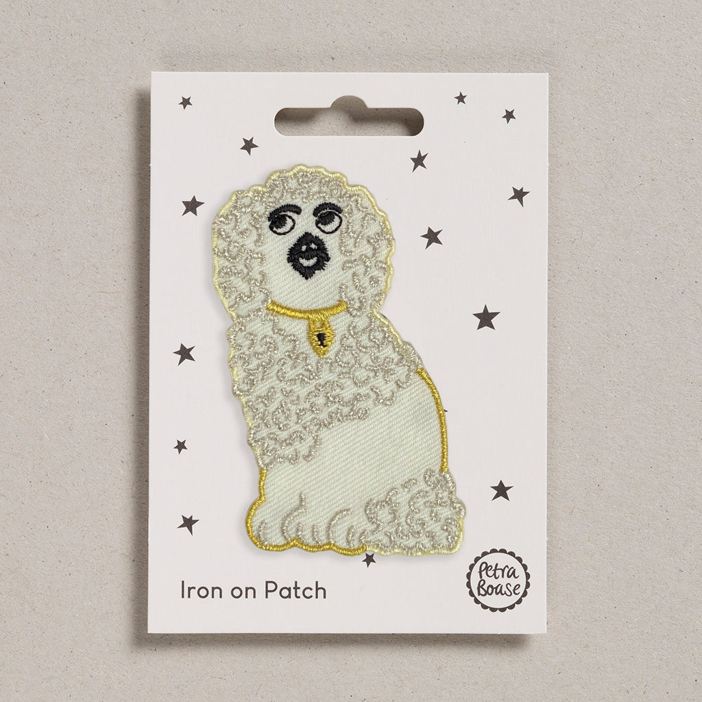 Iron On Animal Patch - White Wally Dog – Petra Boase Ltd