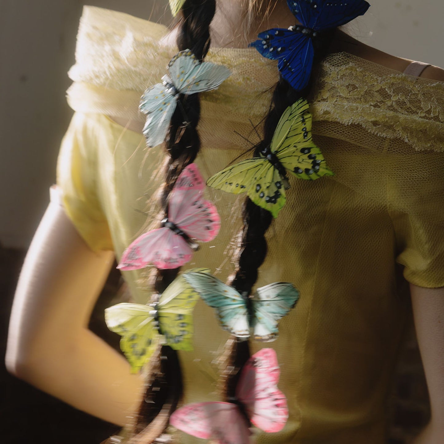 Set of 5 Feather Butterfly Clip on Decorations