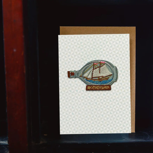 Mothership patch iron on patch Mother's day card on a shelf