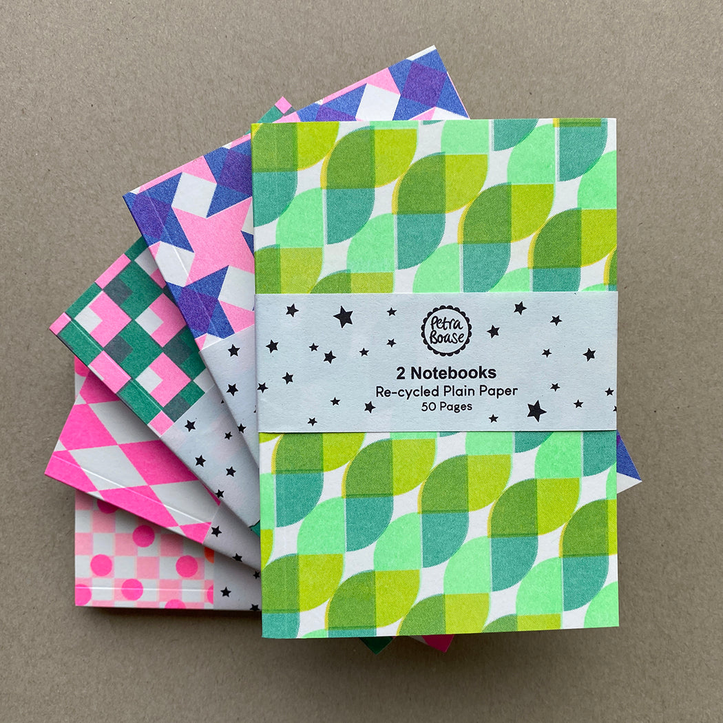 Set Of 2 Notebooks - Acid Green & Mint