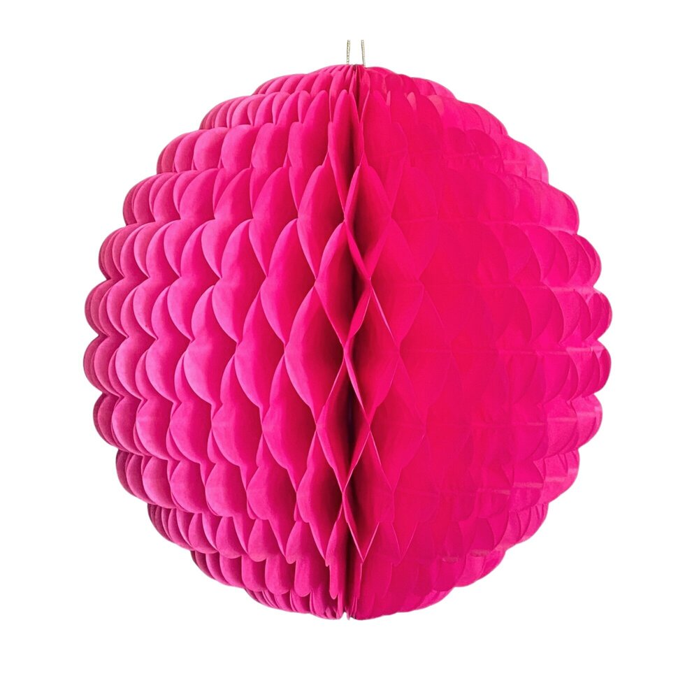 Cerise Pink Honeycomb Ball Tissue Paper Decoration – 35cm