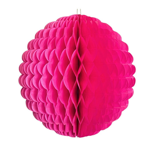Cerise Pink Honeycomb Ball Tissue Paper Decoration – 35cm