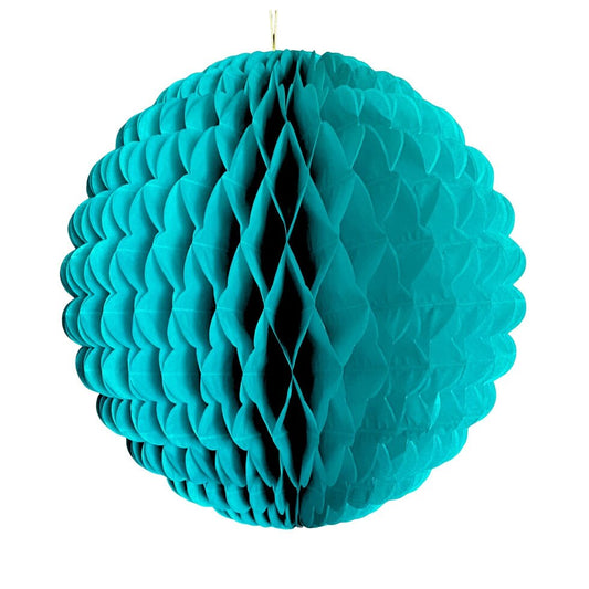 Teal Honeycomb Ball Tissue Paper Decoration – 35cm