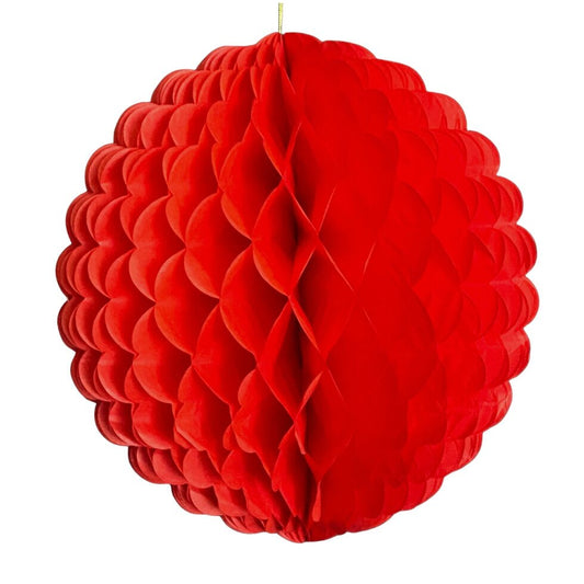 Red Honeycomb Ball Tissue Paper Decoration – 35cm