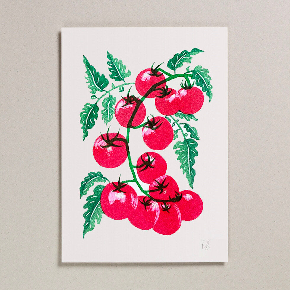 Tomatoes Risograph A4 Wall Art Print.