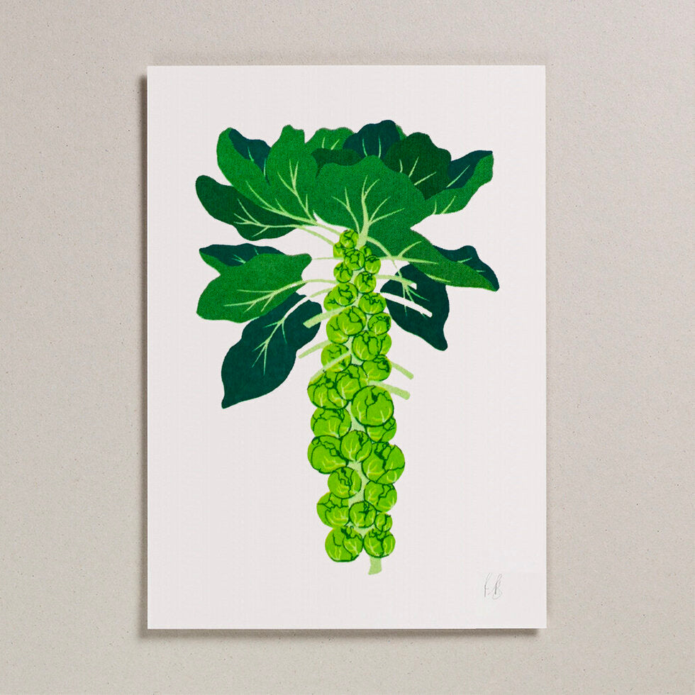 Sprouts Risograph A4 Wall Art Print.