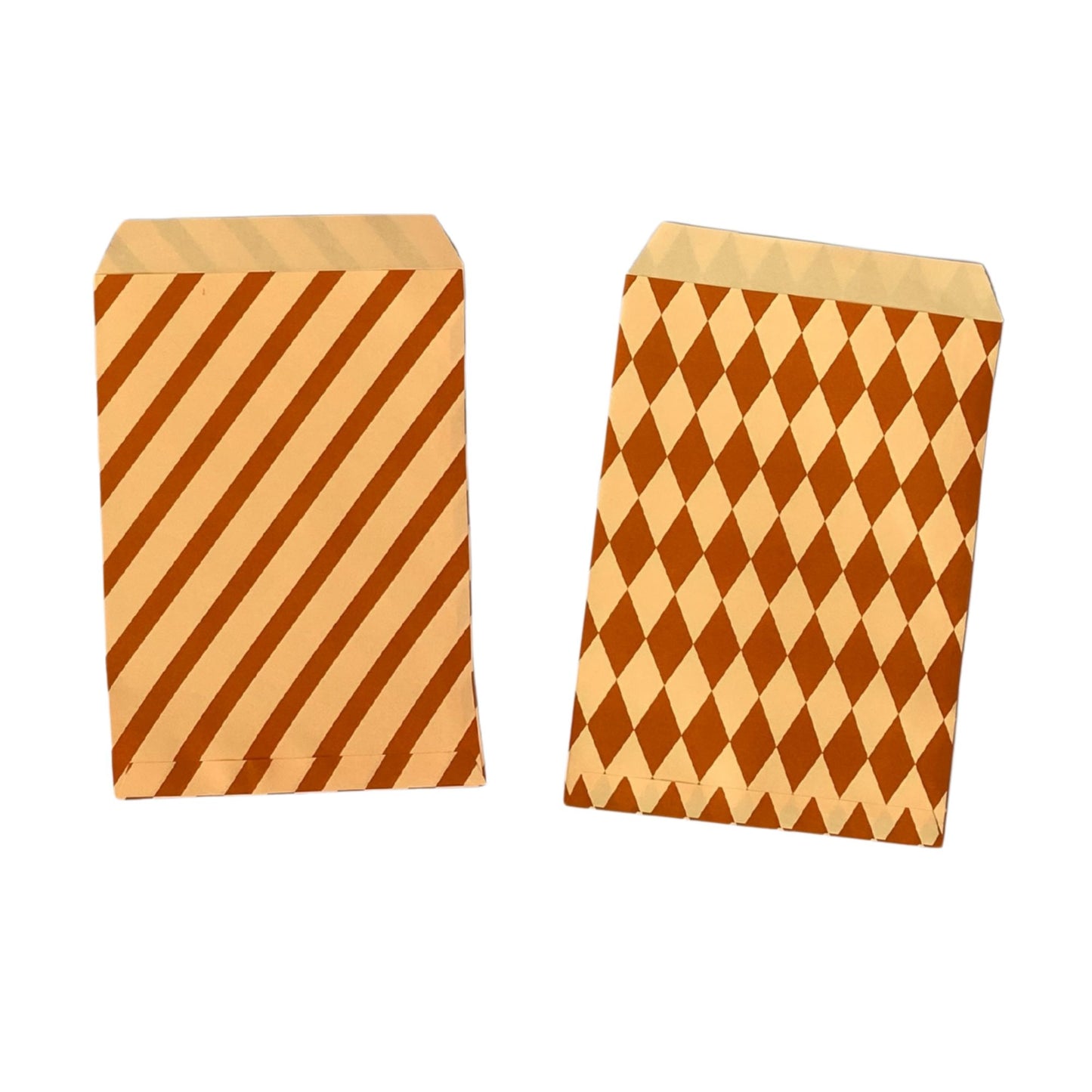 Pattern Paper Party & Gift Bags | Orange and Rust | Pack of 20