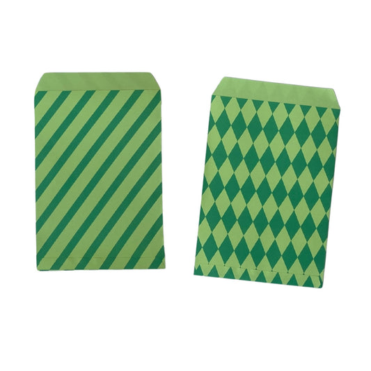 Pattern Paper Party & Gift Bags | Green and Mint | Pack of 20
