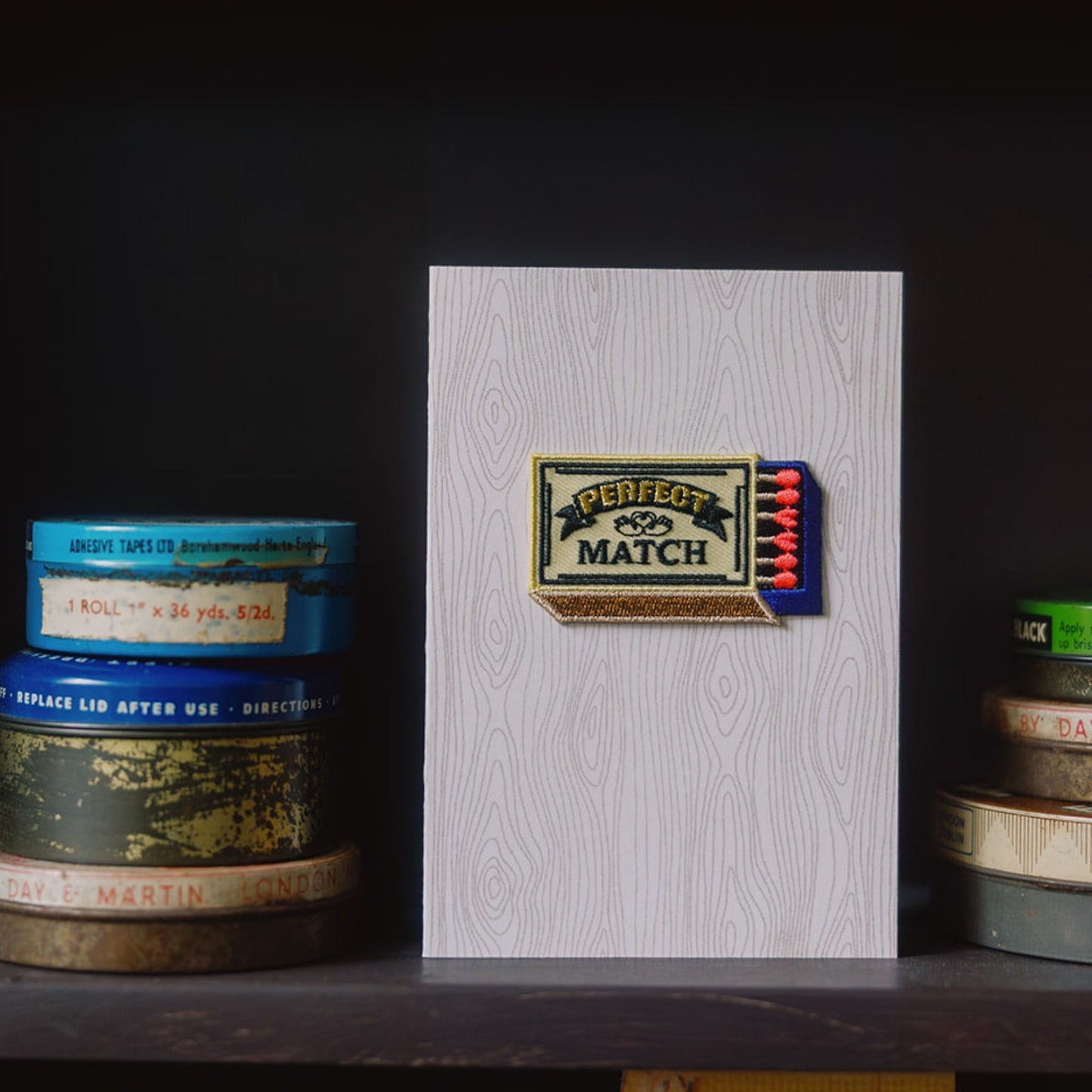 Iron on Patch Greeting Card - Perfect Match Matchbox