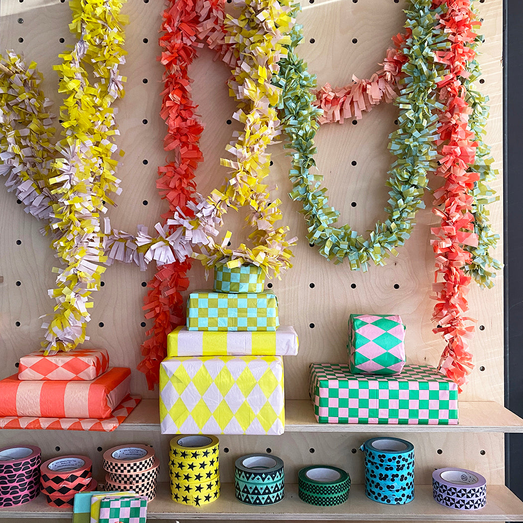 Petra Boase Colourful Patterned Tissue Paper Christmas Tinsel