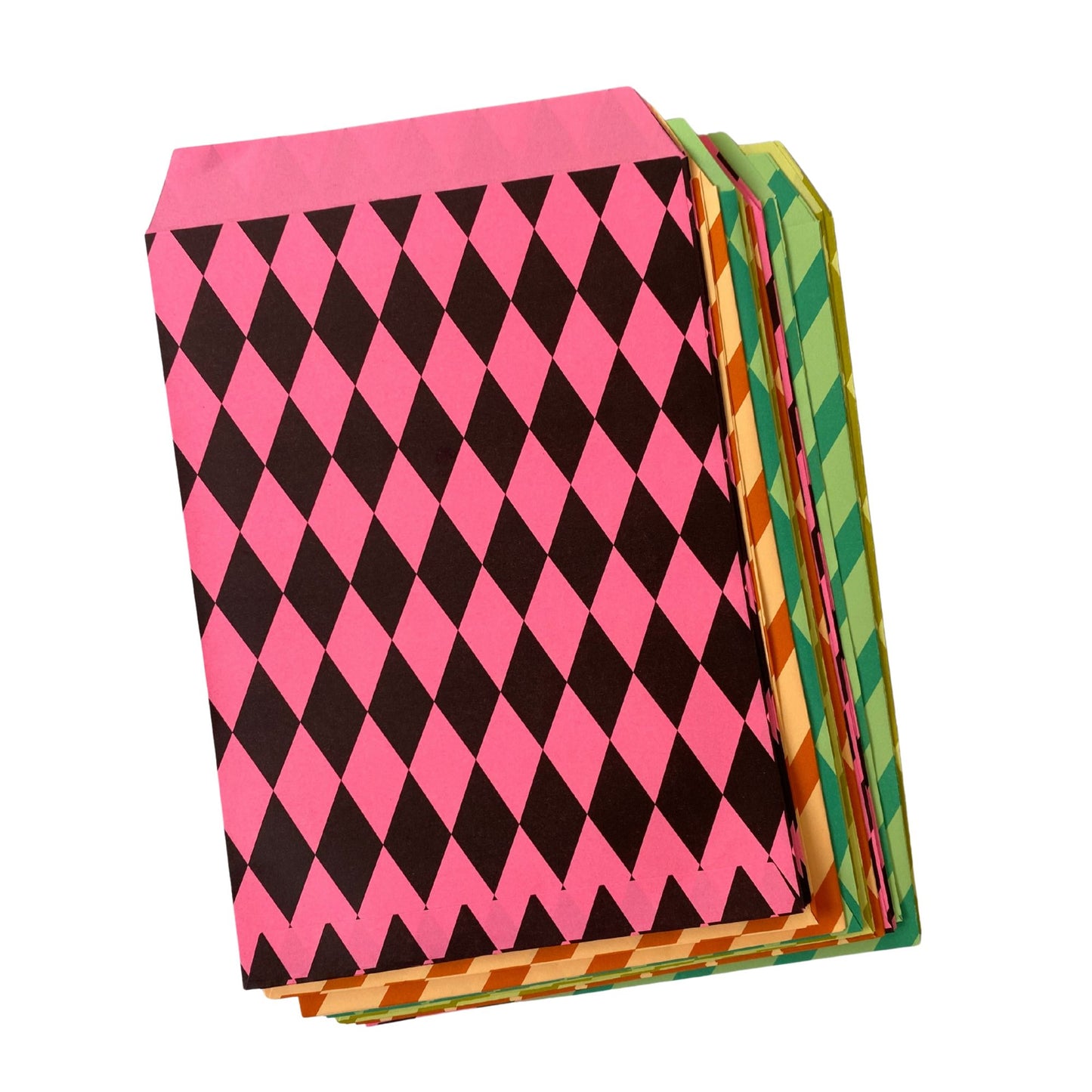 Petra Boase | Colourful patterned paper party gift bags 