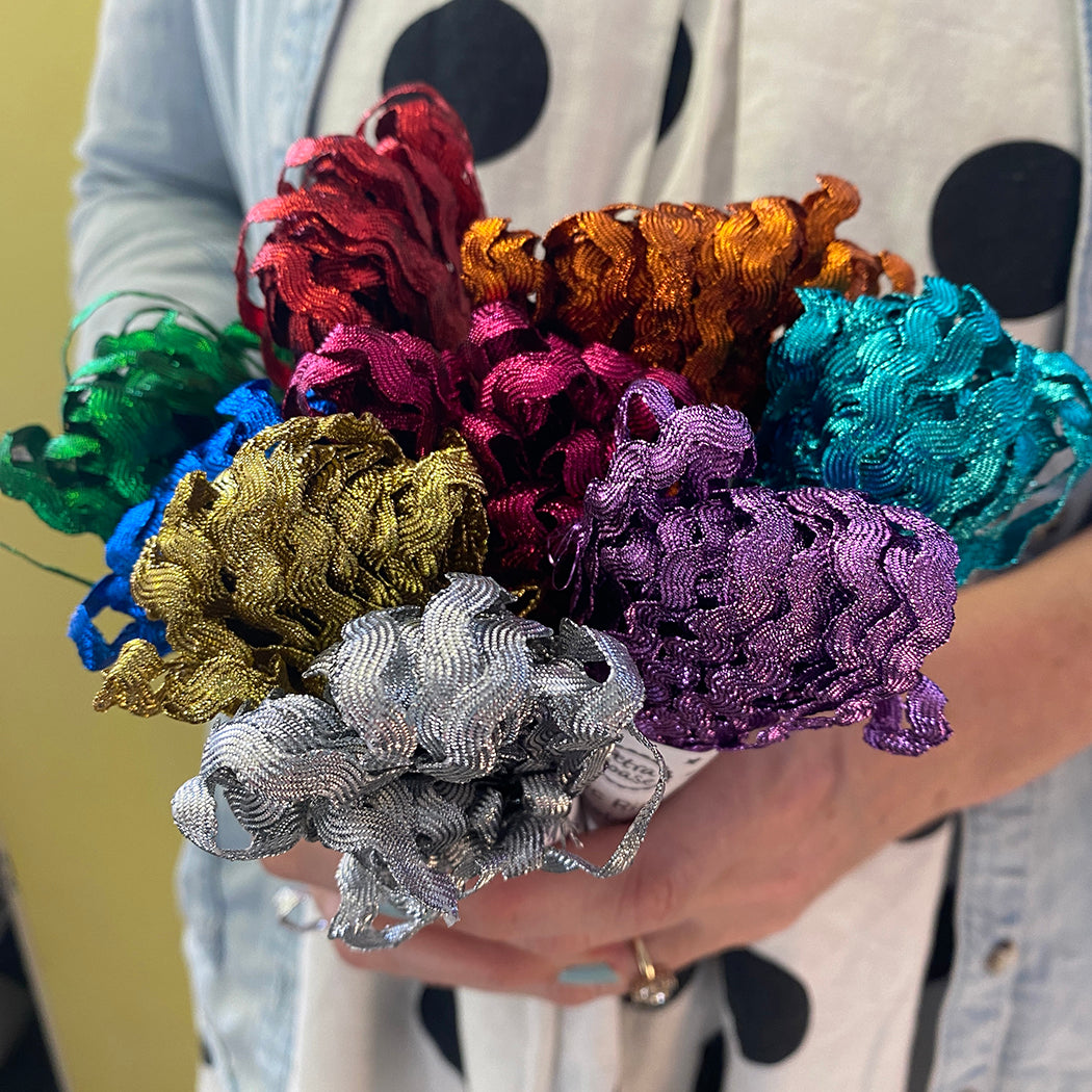 Petra Boase | Colurful sparkly metallic ric rac ribbon