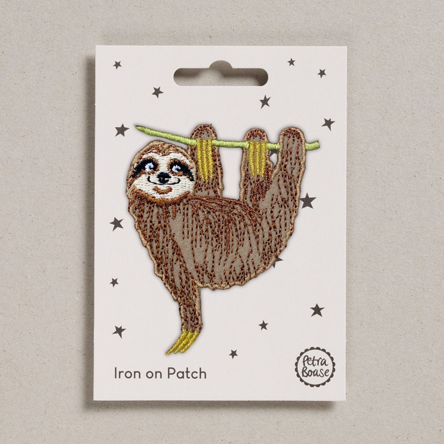 Sloth iron on fabric patch | Petra Boase