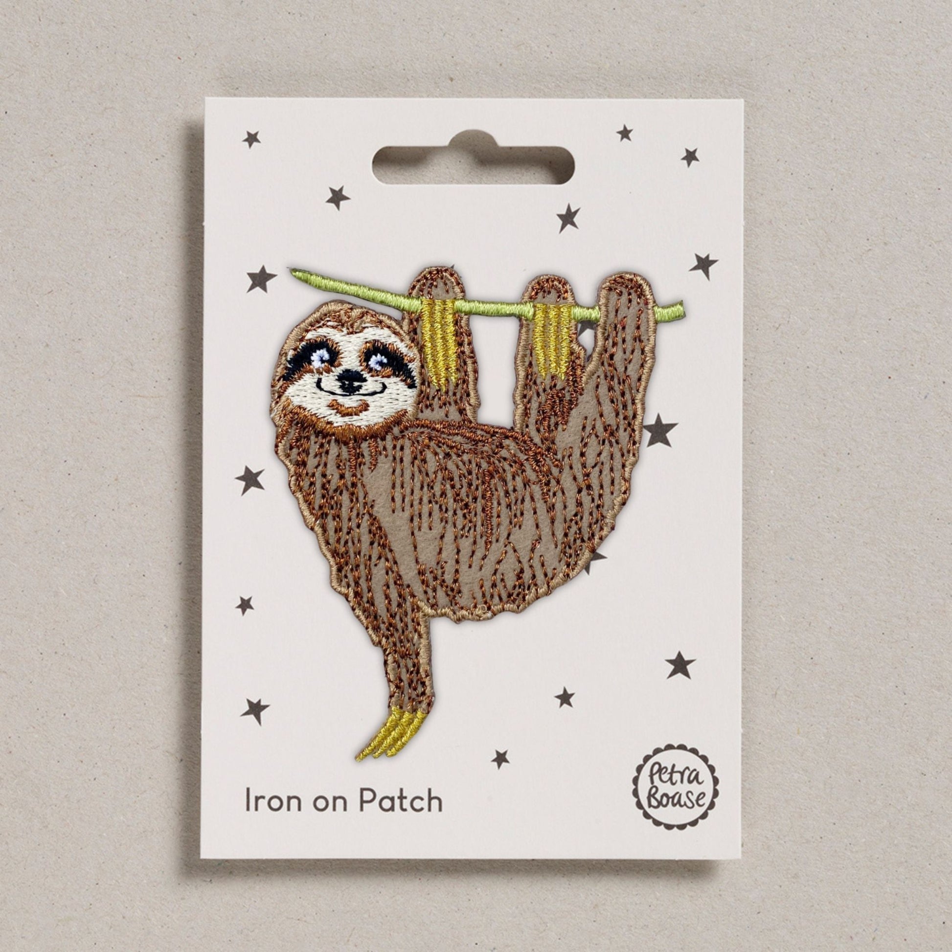 Sloth iron on fabric patch | Petra Boase