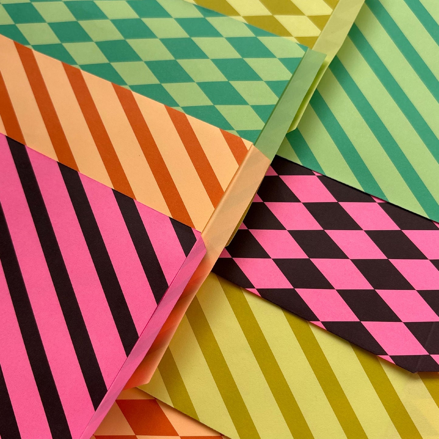 Petra Boase | colourful patterned Paper party bags