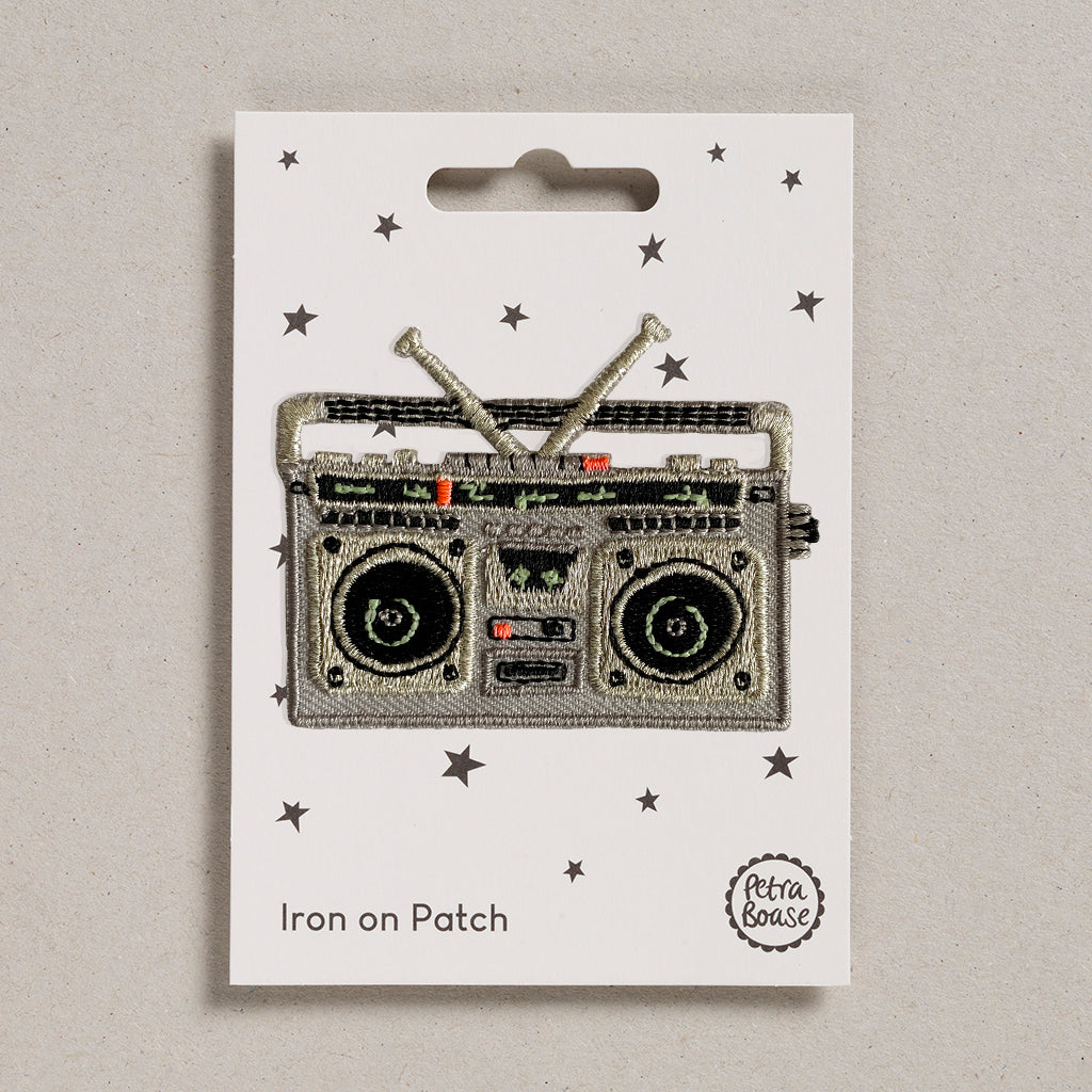 Retro boom box iron on patch | Petra Boase