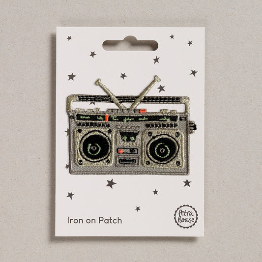 Retro boom box iron on patch | Petra Boase
