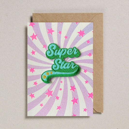 Iron on Patch Card -Super Star