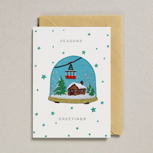 Iron on Patch Christmas Card - Snowdome Happy Holidays