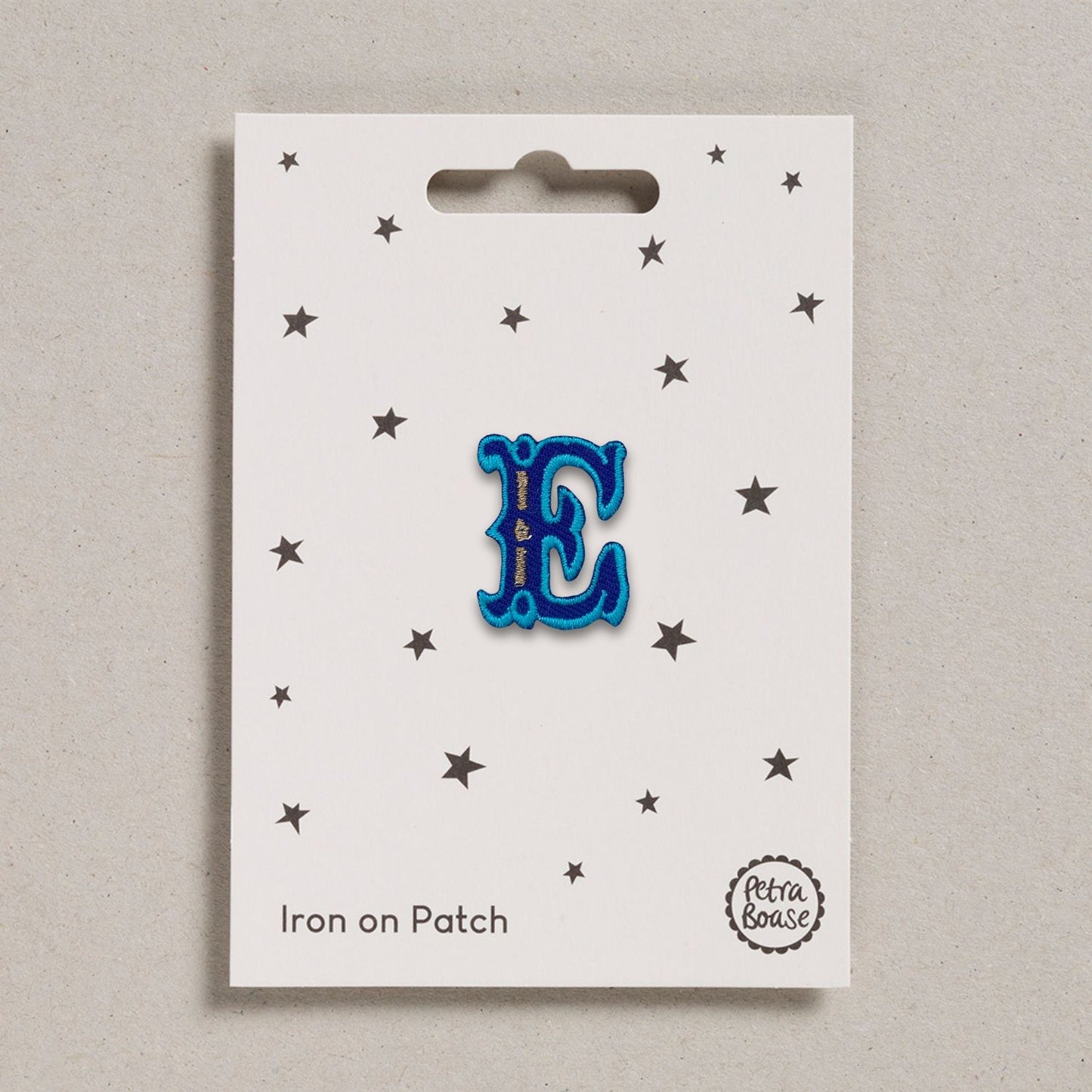 Alphabet Patches - "E” Blue