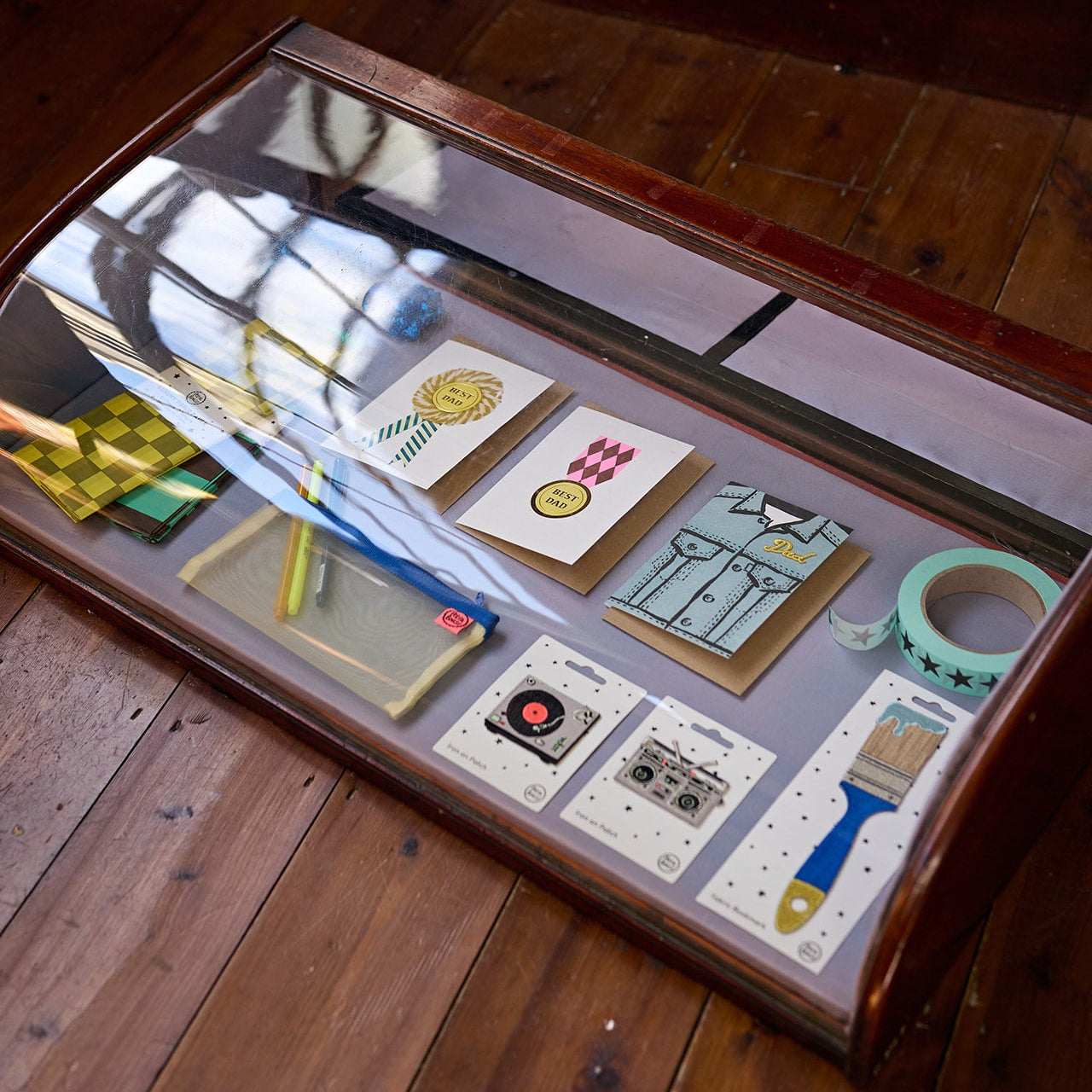 Wooden Vintage Cabinet with Fathers Day Gifts