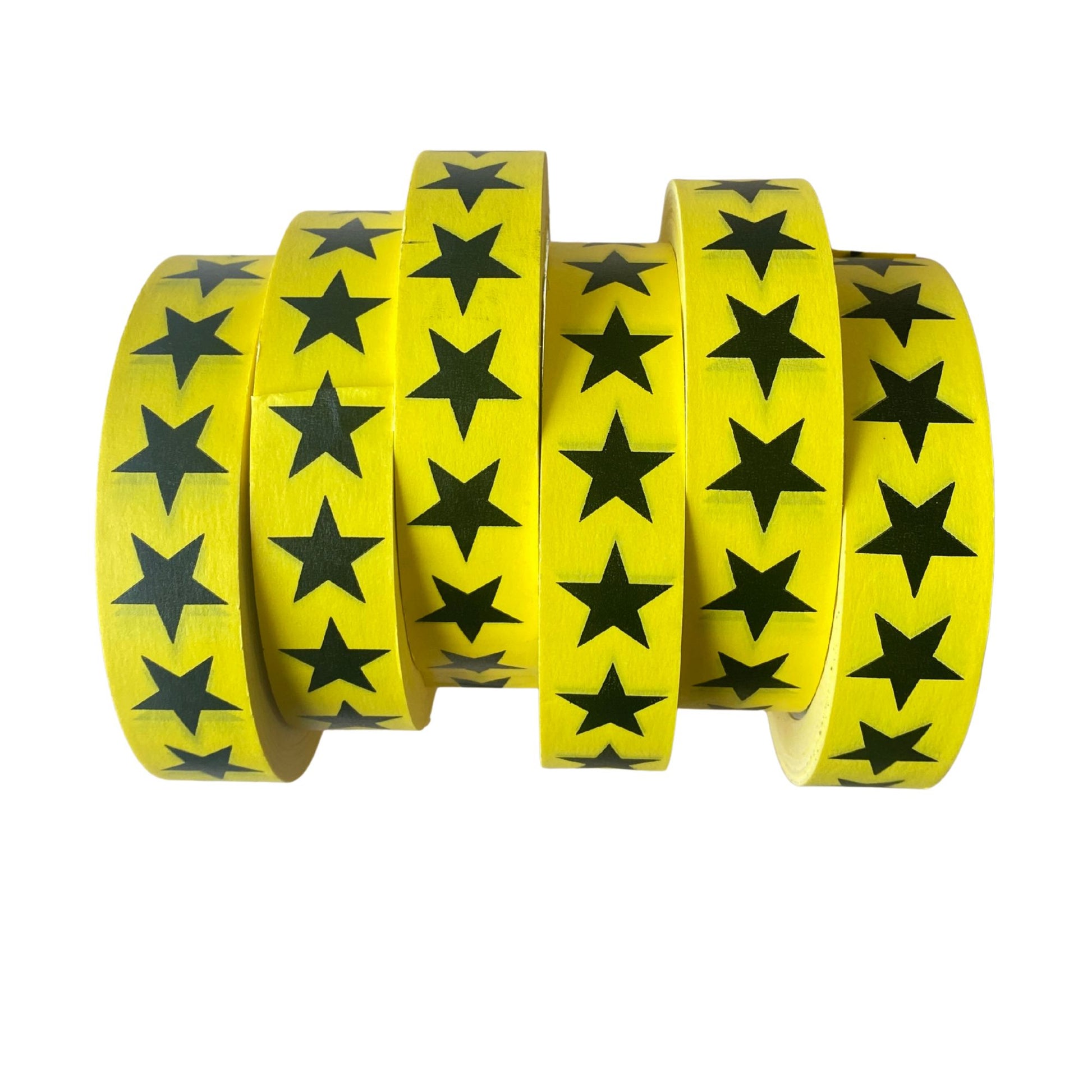 Yellow Eco paper adhesive tape with black star print | Petra Boase