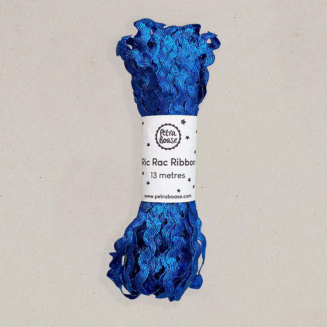 Metallic Ric Rac Ribbon - Sapphire Blue