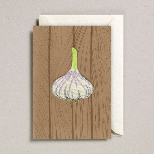 Garlic Iron On Patch Greeting Card