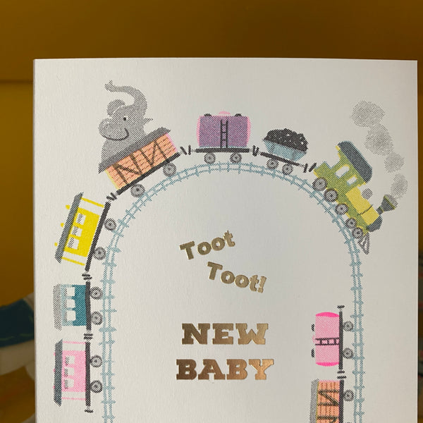 Toot Toot New Baby Greeting Card