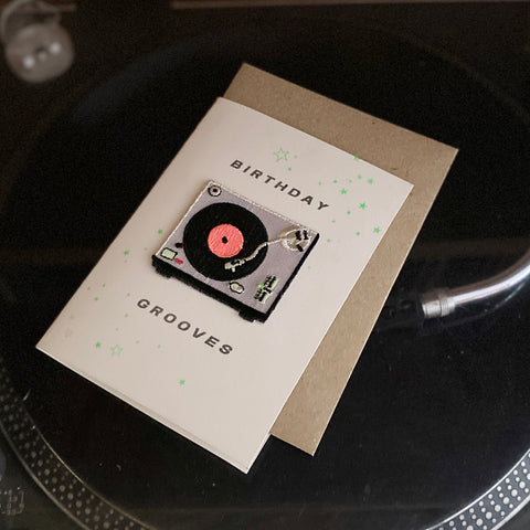 Iron on Patch Card - Record Player