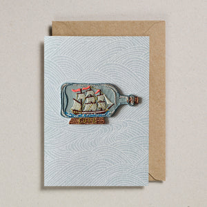 Iron on Patch Card - Ship in Bottle