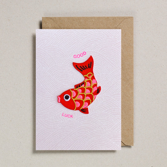 Iron on Patch Card - Lucky Koi Fish