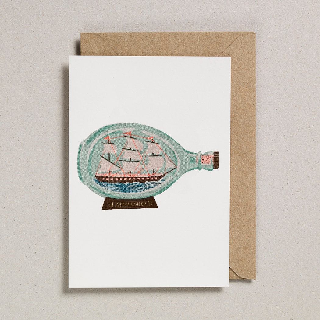 Love & Friendship Cards - Friendship Ship in a Bottle