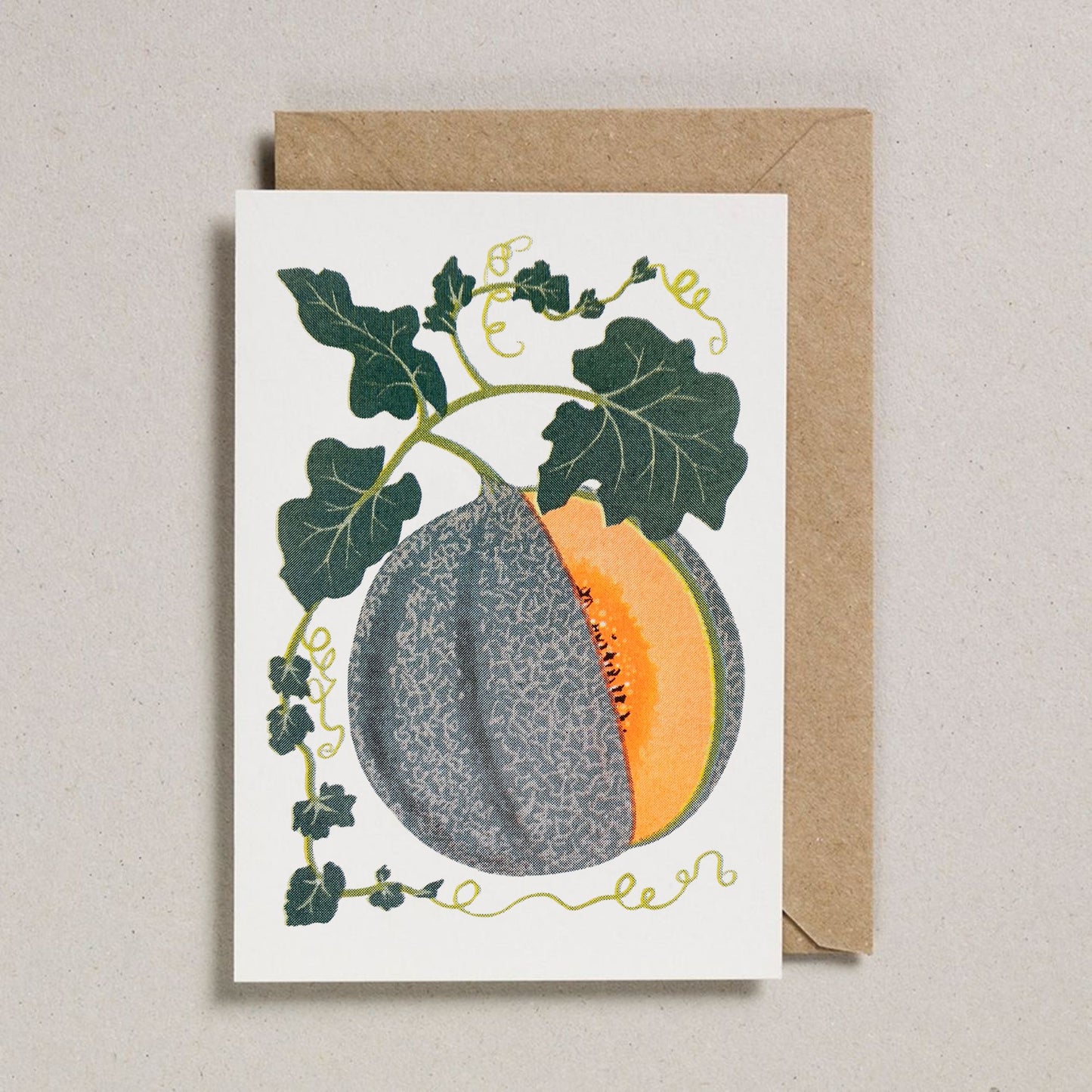 Melon Risograph Print Greeting Card