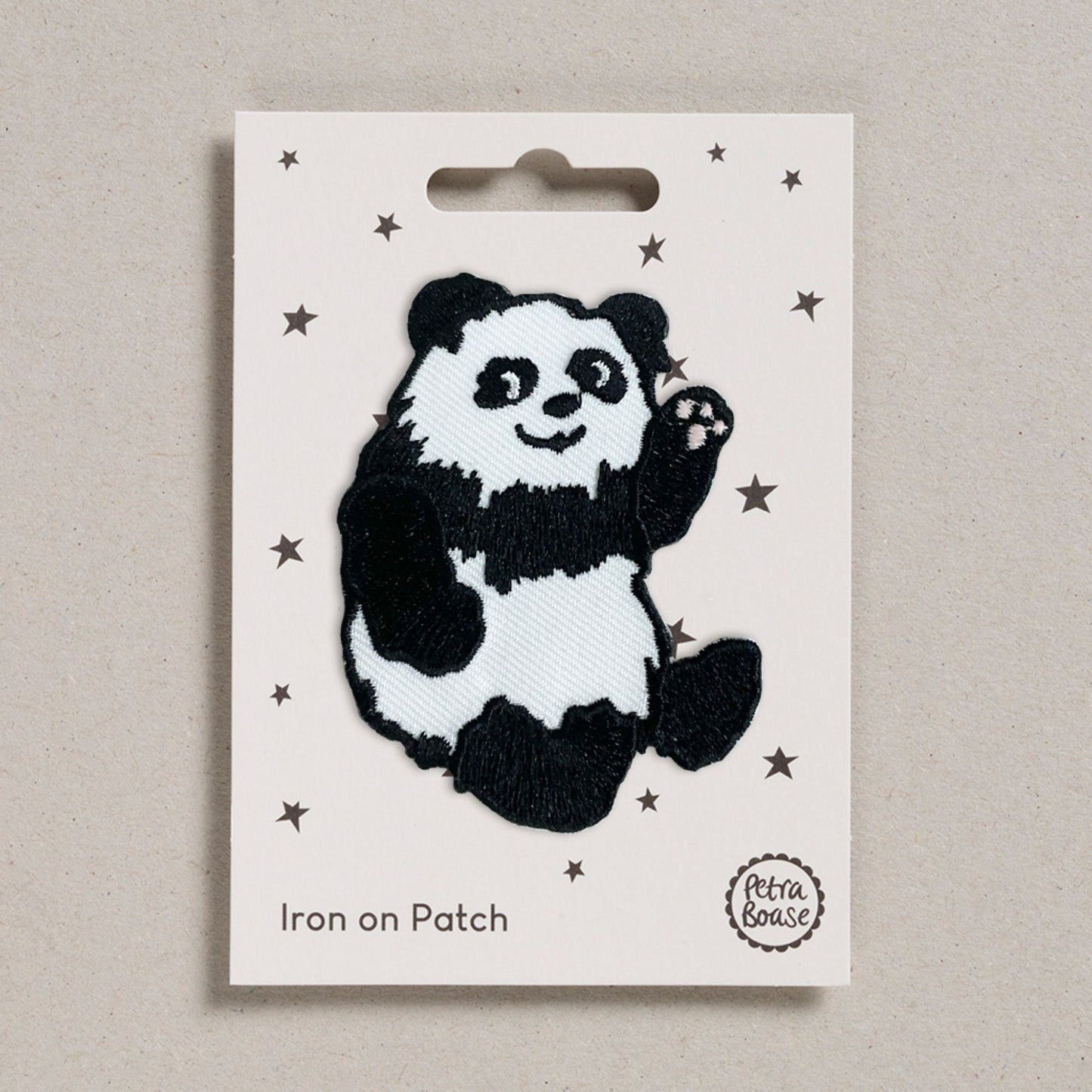 Panda Sitting Iron on Patch.