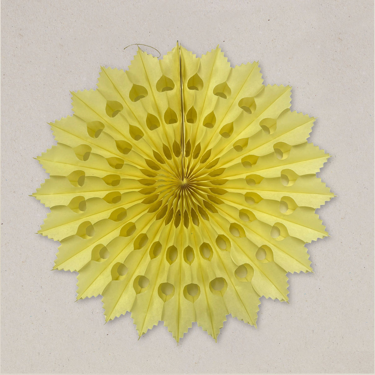 Yellow Tissue Paper Fan Hanging Decoration