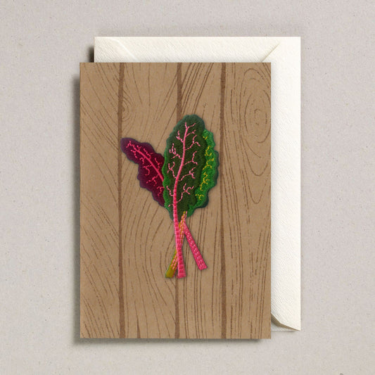 Rainbow Chard Iron On Patch Greeting Card
