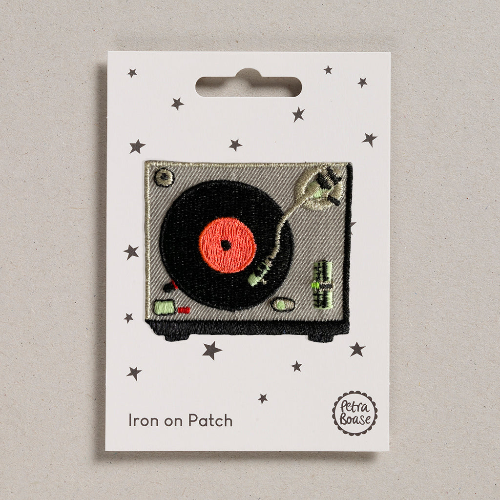 retro record player iron on patch - Petra Boase