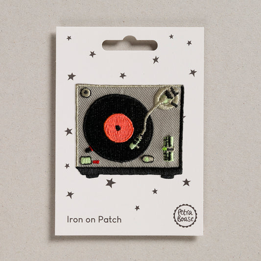 retro record player iron on patch - Petra Boase